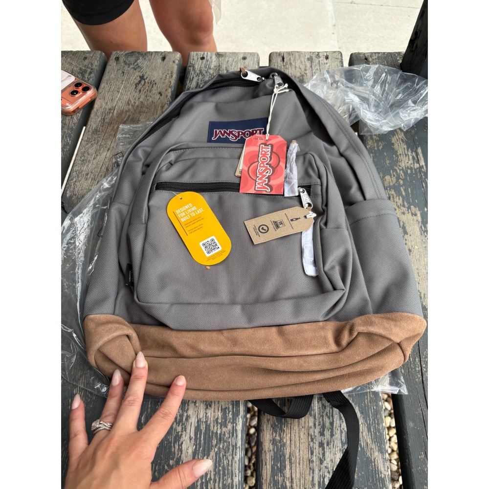 JanSport Right Pack Graphite Grey Suede Bottom Laptop Backpack JS0A4QVA7H6